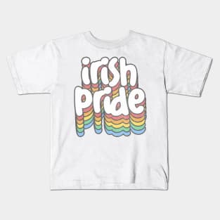 Irish Pride Retro Typography Design Kids T-Shirt